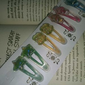 Cute Candy &amp; Star Hair Clips Set