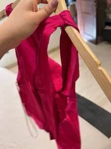 Zara Pink Ruched Sleeveless Top with pants