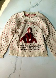 Mougat Knit Sweater with Doll Design,pinterest