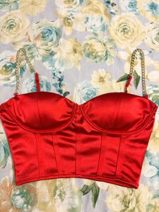Urbanic Padded  Red Chain top