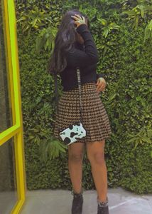 Houndstooth Mini Skirt