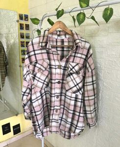 Pink Plaid Shacket warm