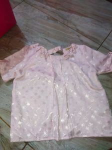 Elegant Pink Brocade Blouse
