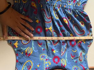 blue Y2k paisley print dress