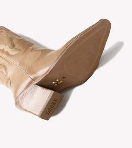 Tan Leather Western Cowboy Boots