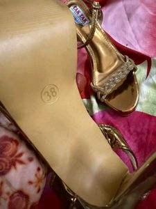 Elegant Gold Embellished Heels