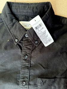 Men's Black Short Sleeve Button-Up Shirt