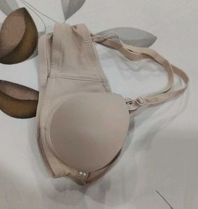 Nude Wired Padded Detachable Straps Bra
