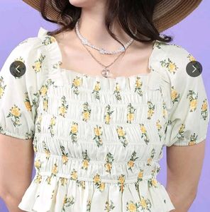 floral green mint top