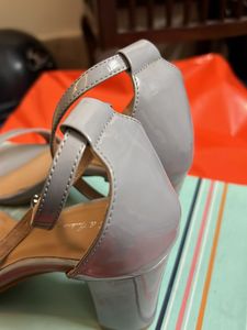 Gray Ankle Strap Heels
