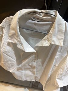 ONLY White Puff Sleeve Collared Shirt