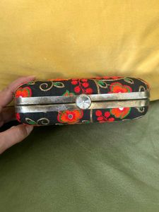 Floral Embroidered Clutch