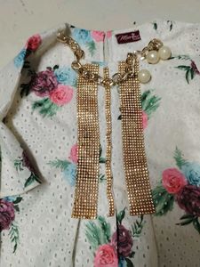 Stunning Floral Kurta with Embellishments