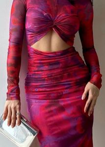 Stunning Red Floral Cutout Maxi Dress