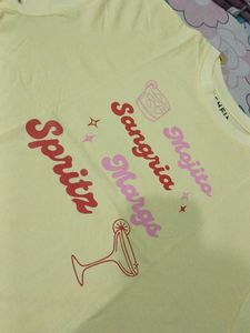 Cute Yellow Drink Graphic T-Shirt