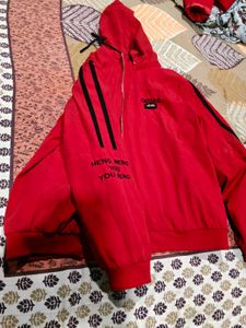 Red Zip-Up Hoodie Winter