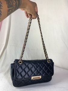 Vintage 2000s SISLEY Quilted Black Chain Flap Bag