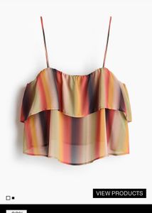 Tiered Ruffle Rainbow Striped Cami Top