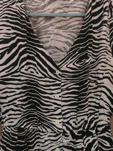 Zebra Print Short Sleeve baddie Dress