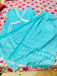 Beautiful Teal Kurta Set with Dupatta