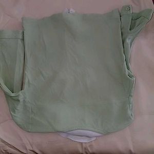Light Green Collared Button-Up Top