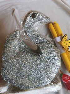 Sparkly Silver Decorative Duck
