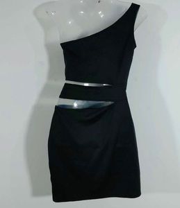 DATE PERFECT Black Chic One-Shoulder Mini Dress