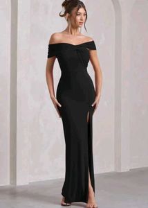 Elegant Black Off-Shoulder Gown