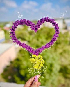 Crochet Heart Bouquet Charm