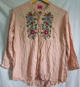Embroidered Peach top