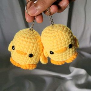 Cute Crochet Duck Keychains