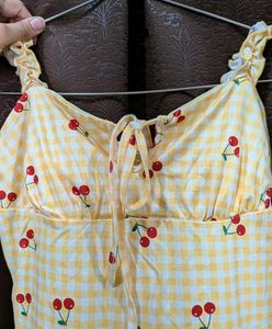 Cute Cherry Print Mini Dress