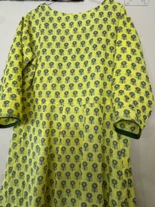 Beautiful Yellow Floral long kurta