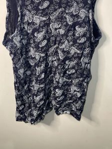Primark Navy Paisley Print Sleeveless Top