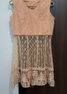 Peach Embroidered Kurta Set