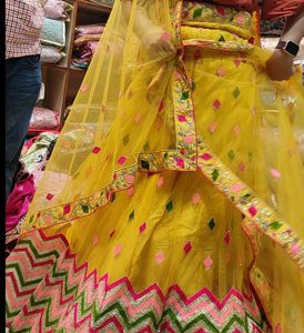 Beautiful Yellow Lehenga Choli