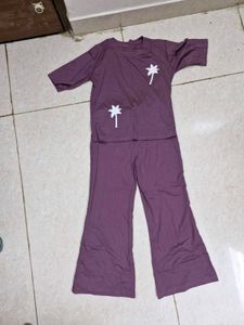 Comfy Purple Palm Tree Pajama Set (Brand new)