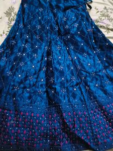 Elegant Royal Blue Embellished Blouse