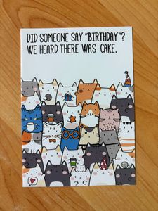 NEW Writeable Cute Cats Birthday Greeting Card