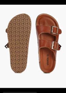 Brown Double Buckle Sandals