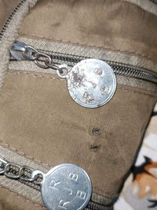 Chic Brown Shoulder Bag with Charms