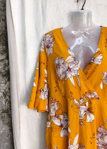 V-Neck Floral Print Dress
