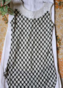 Vintage Checkered Lace Top