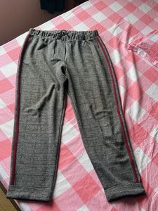 Checkered Trousers with Side Stripe