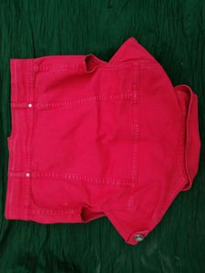 Red crop jacket