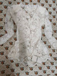 White Lace Sheer Blouse