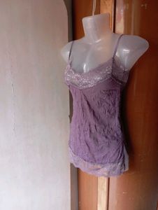 Purple Lace Trim Camisole