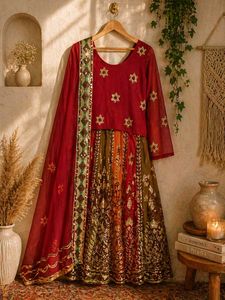 Embellished short anarkali dress
