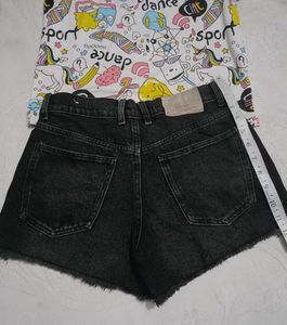 Black Ripped Denim  Zara Shorts