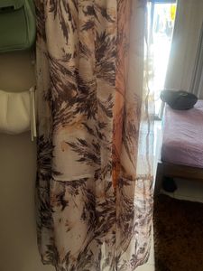 Brown Patterned Sundress full length